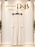 Pantalone cargo bianco Blugirl con logo all over