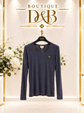Maglia blu notte Nenette con logo dorato