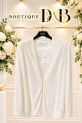 Cardigan bianco Nenette effetto paillettes