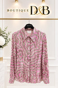 Blusa fantasia rosa e marrone Nenette