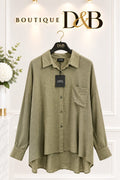 Camicia oversize verde oliva Lucrezia Sciortino